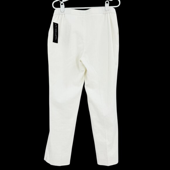 Black Label by Evan-Picone Women's Linen Blend Natural White Crop Pants Sz 6 NWT - Picture 2 of 11